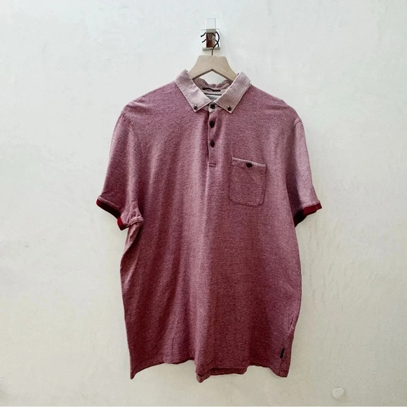 Ted Baker London Mens Medium Purple Heather Polo Short Sleeve Shirt Casual Adult - Picture 1 of 10